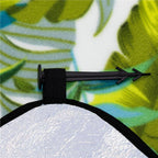 Patura pentru picnic sau plaja, cu folie izolatoare si maner, 200x200cm, model frunze, verde