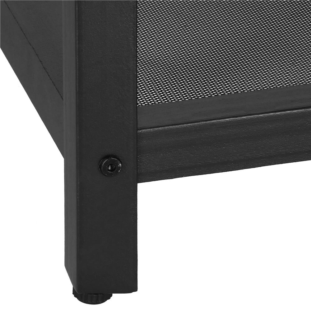 Masa de cafea patrata, noptiera cu cadru otel si polita de depozitare, 45x45x55 cm, maro rustic