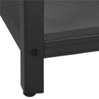 Masa de cafea patrata, noptiera cu cadru otel si polita de depozitare, 45x45x55 cm, maro rustic