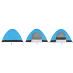 Cort plaja sau camping, impemeabil, cu protectie UV, 2 locuri, 200x150x110cm, albastru