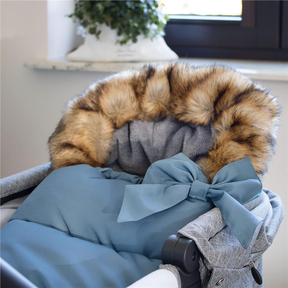 Sac iarna de bebelusi pentru carucior, marime universala, 90x45cm, albastru