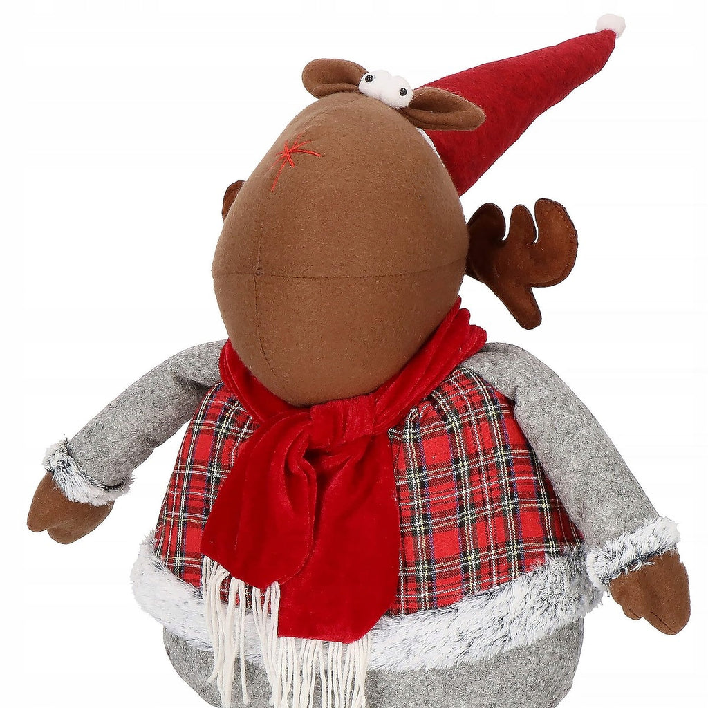 (DL) Figurina Craciun, Ren, picioare telescopice, inaltime extensibila 55-95cm