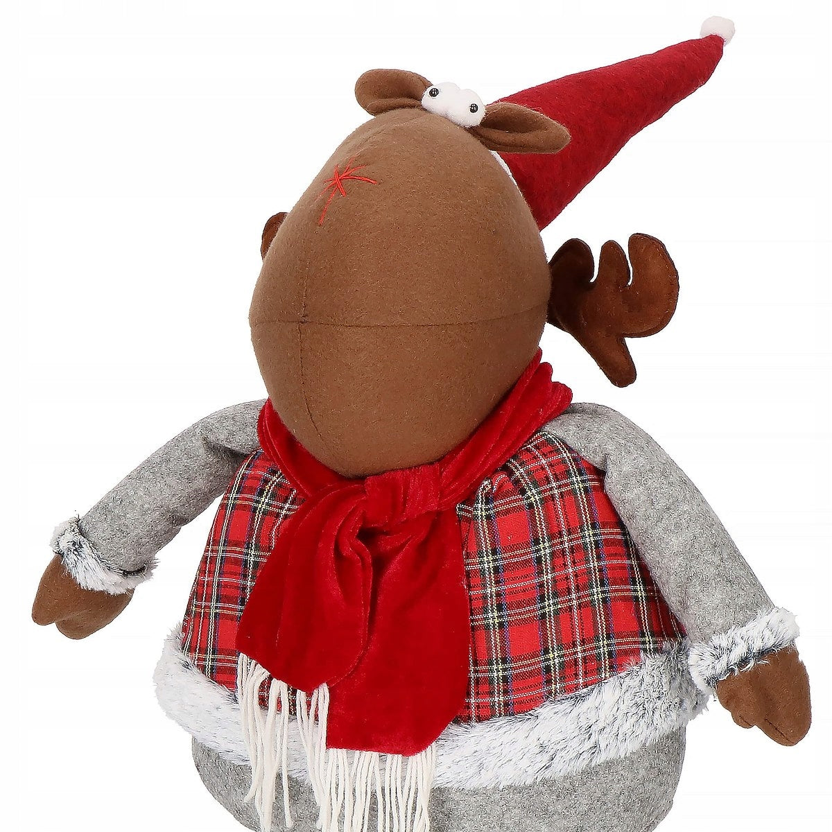 (DL) Figurina Craciun, Ren, picioare telescopice, inaltime extensibila 55-95cm