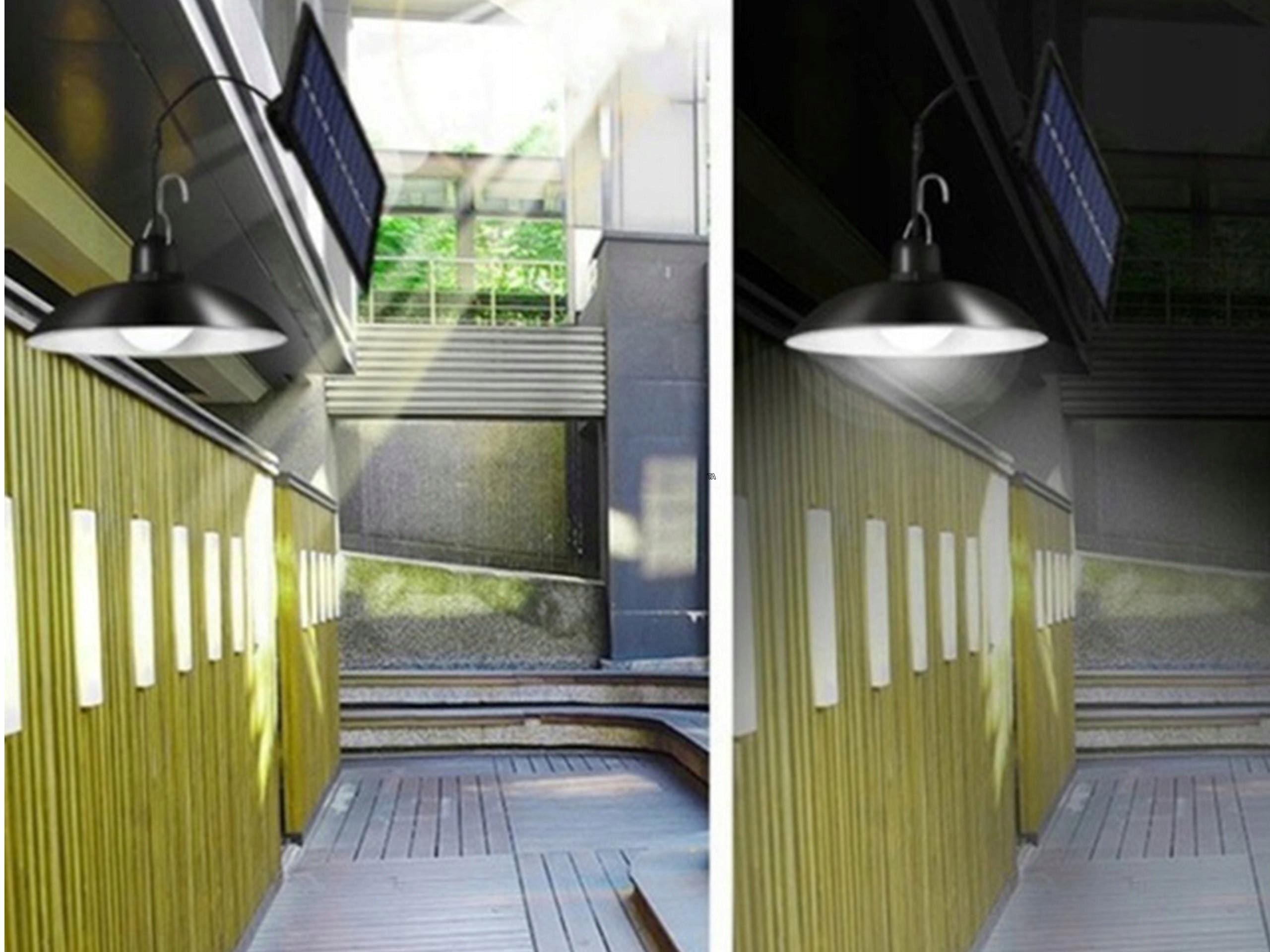 Lampa solara tip pendul, panou solar independent cu cablu de 3 metri, cu telecomanda