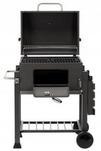 Gratar dreptunghiular pe carbuni, cu suport lateral si termometru capac, 115x60x108cm