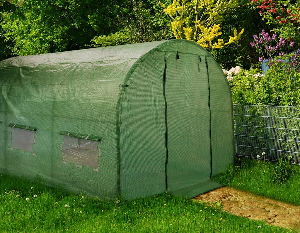 Sera de gradina, tip tunel cu cadru metalic, 300x800cm, verde, 24mp