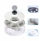 Hranitor automat pentru caini si pisici, sunet hranire, capacitate dispenser 6x70gr, cu display digital