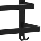 Suport prosoape pentru baie cu 2 sisteme de instalare, 3 brate, din aluminiu, 49x25cm, negru