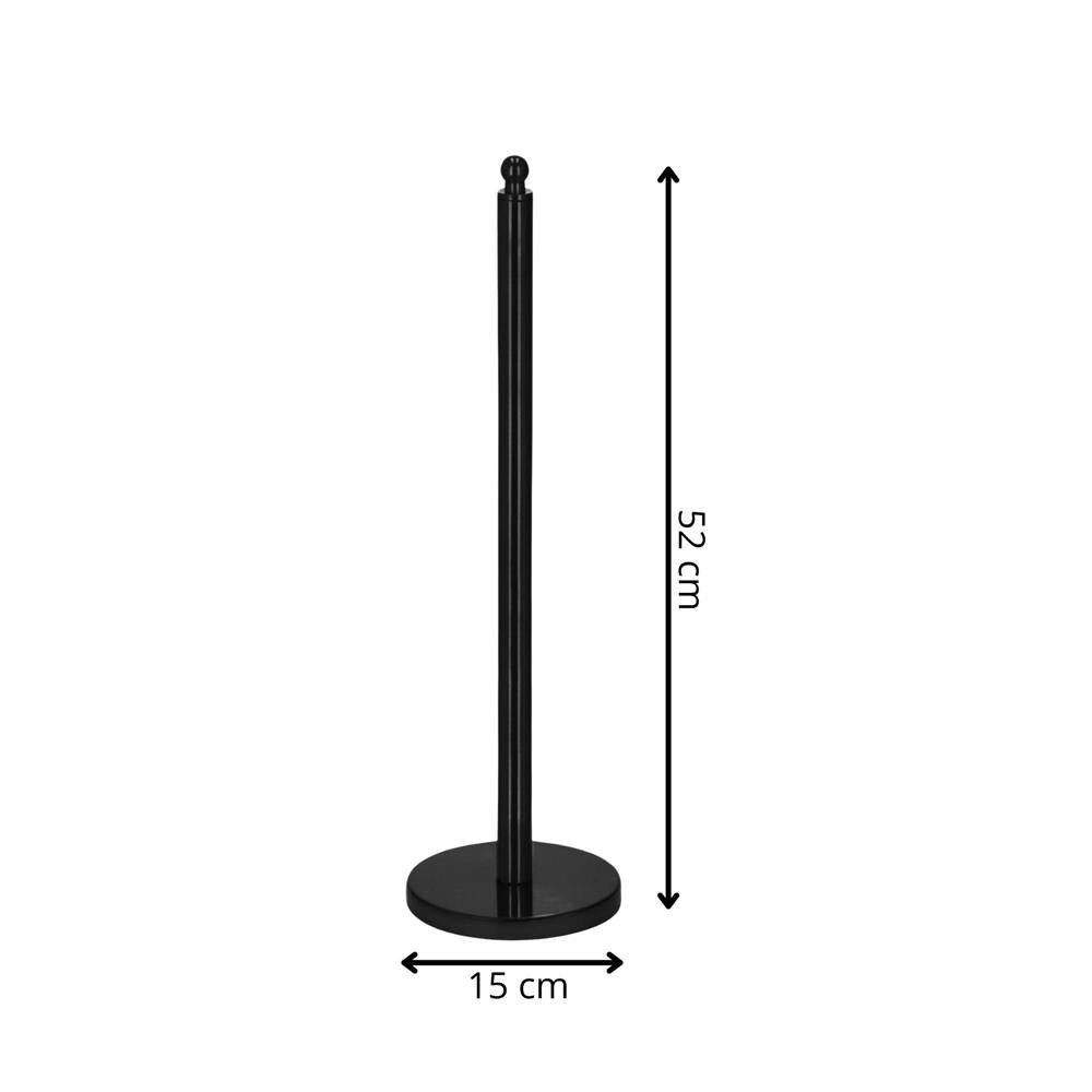 Suport hartie igienica tip tija, 52cm, negru mat