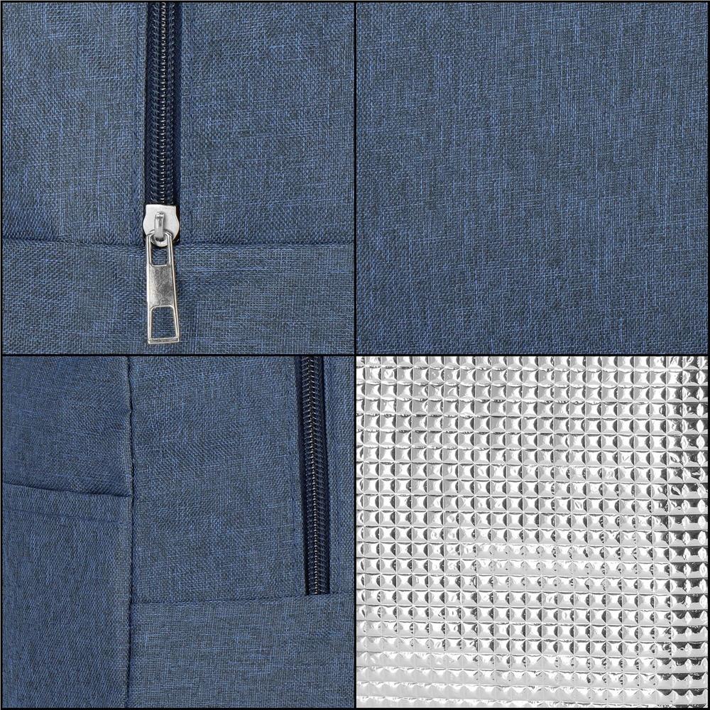 Geanta frigorifica cu izolatie termica pentru mancare, 21x10x23cm, albastru