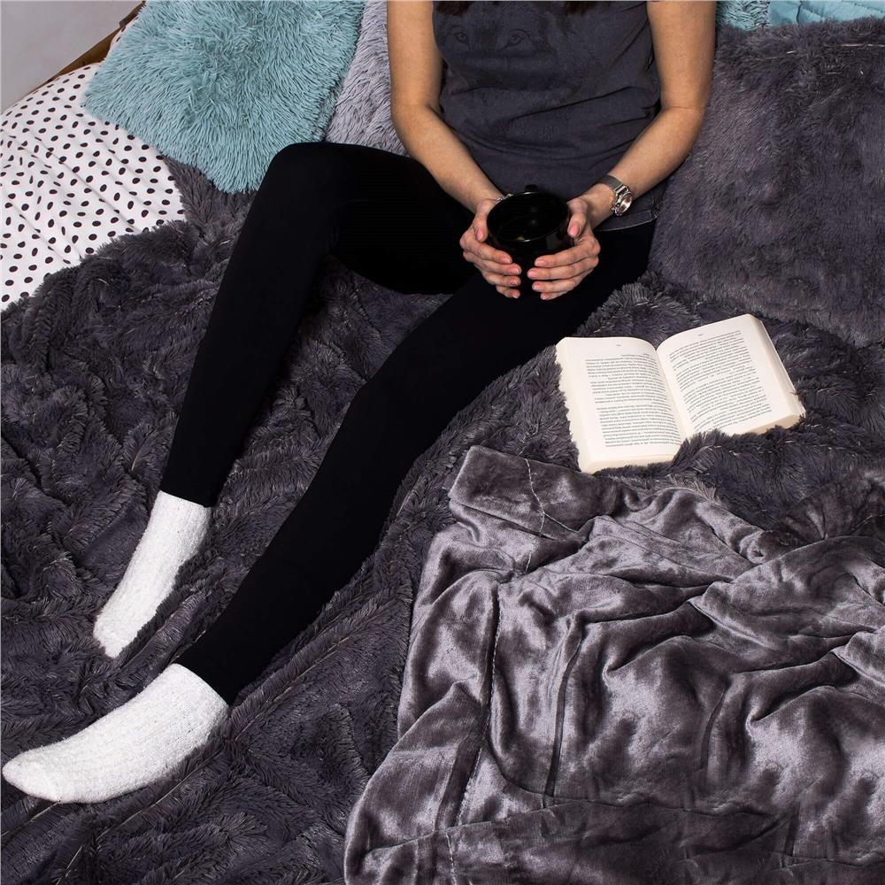 Patura pufoasa si calduroasa pentru 2 persoane, 160x200cm, gri