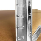 Raft de colt cu cadru metalic modular pentru depozitare, 5 polite, 180x90x40cm, sarcina 875kg