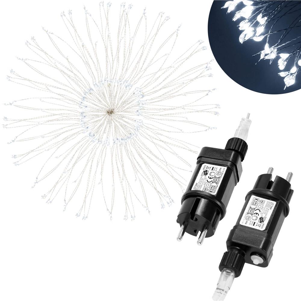 (DL) Instalatie lumina decorativa STAR cu 100 LED-uri, diametru 40cm, telecomanda, iluminare alba