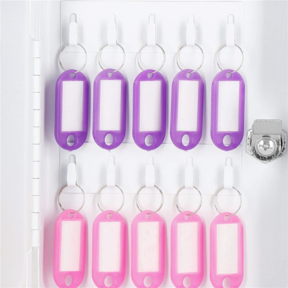 Cutie metalica din otel pentru 20 chei, echipata, 20x16x7.5cm, alba