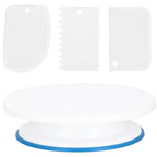 Set patiserie cu platou rotativ, 37 piese cu sabloane pentru ornarea prajiturilor