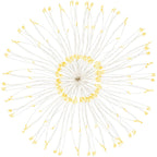 (DL) Instalatie lumina decorativa STAR cu 100 LED-uri, diametru 30cm, alimentare baterii, iluminare galbena