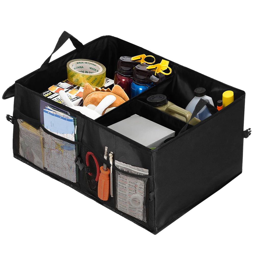 Organizator portbagaj pliabil, compartimentat, rezistent la apa, 56x40x26cm, negru