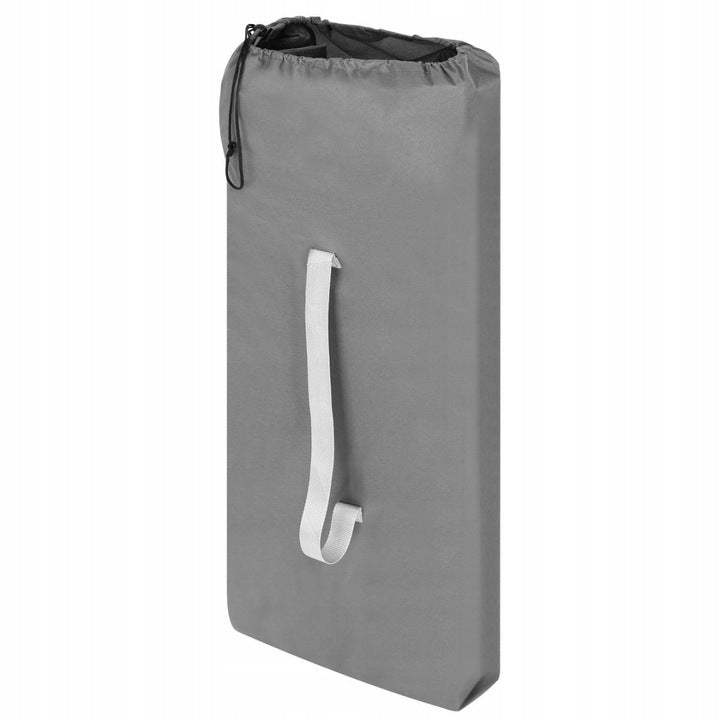 Pat pliant pentru camping, cu saltea si perna, structura metalica, 190x70x37cm, gri