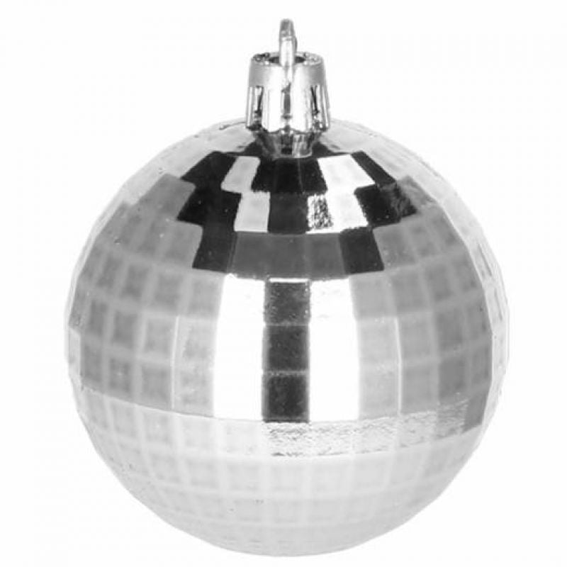 Set globuri si decoratiuni de Craciun, 51 piese, diverse dimensiuni, argintiu