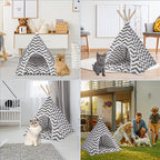 Cort de interior pentru catei, pisici si iepurasi, gri cu alb, 50x40x60cm