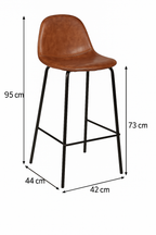 Scaun bar Atmosphera Vladi, cadru metal si lemn, 44x42x95 cm, maro