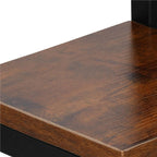 Stand pentru flori, cadru metalic, 4 etajere, 34x34x68 cm, maro inchis