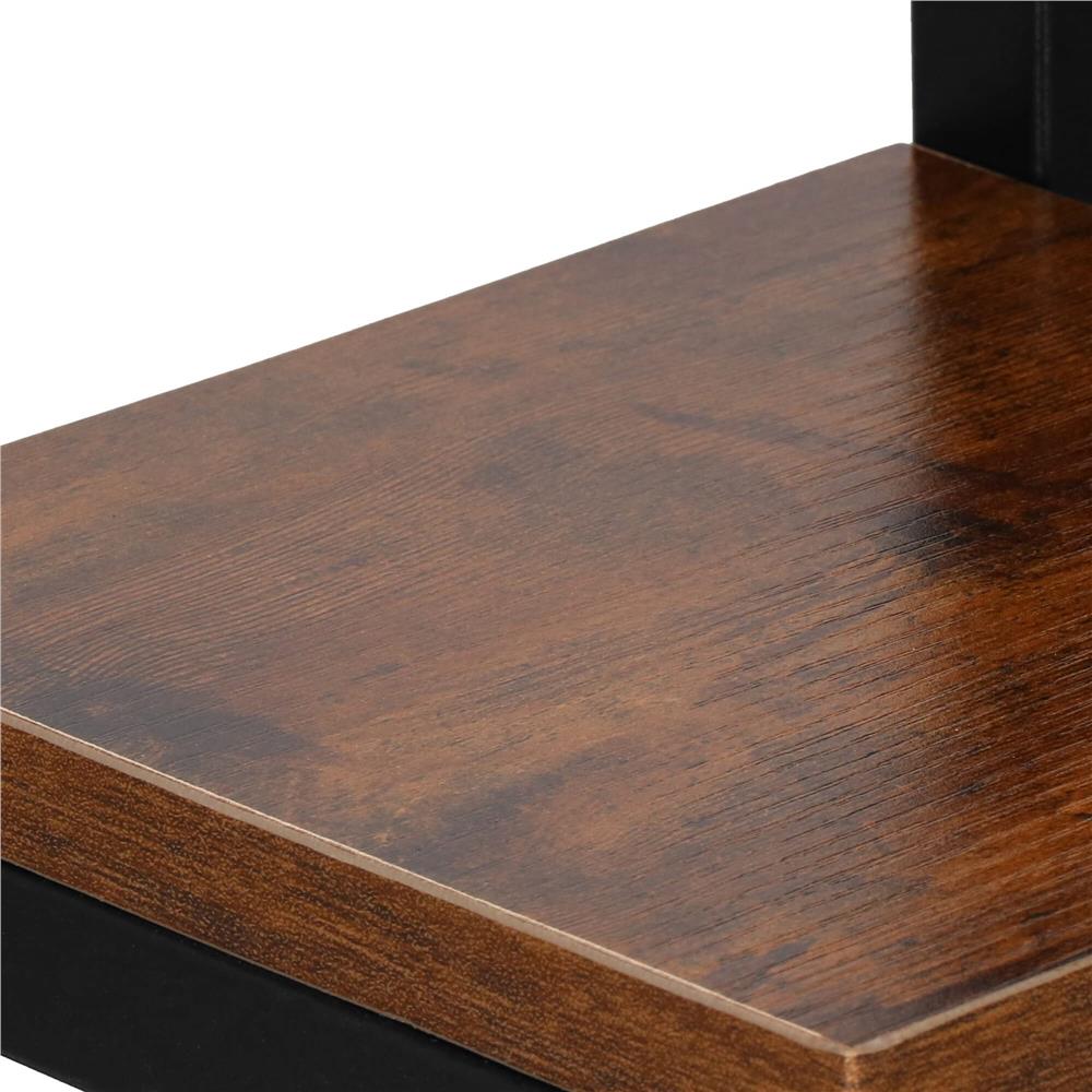 Stand pentru flori, cadru metalic, 4 etajere, 34x34x68 cm, maro inchis