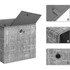 SONGMICS Set 6 cutii de depozitare, pliabile, din material textil, 30x30x30 cm, gri