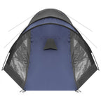 Cort camping 4 persoane cu antreu, impermeabil 3000 mm, 450x210x150 cm, negru si albastru