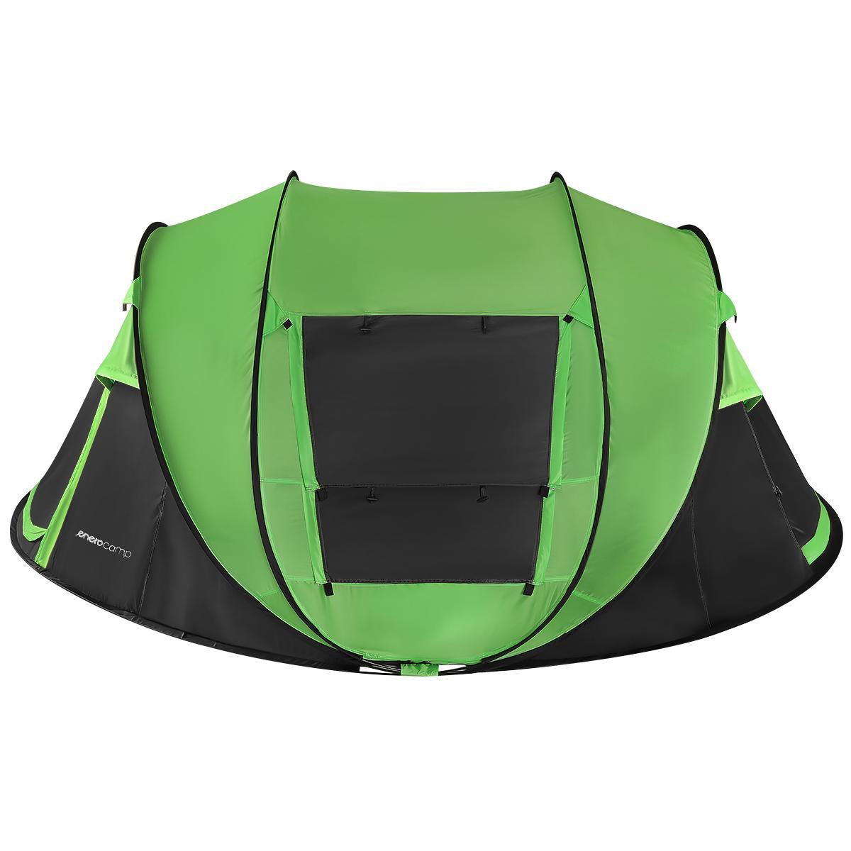 Cort autoexpandabil 4 persoane, 4 ferestre, 2 usi, impermeabil 1000 mm, 280x210x115 cm, verde-negru
