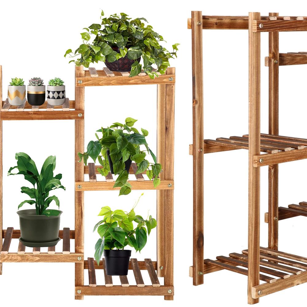 Stand de flori din lemn cu 8 etajere suport GA198, 85x70cm