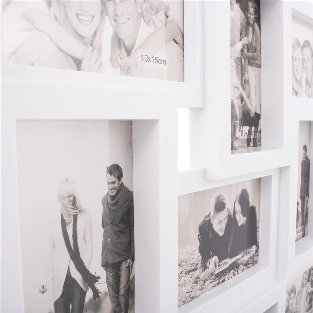 Rama foto de perete, colaj de 24 fotografii, 57x86cm, alb