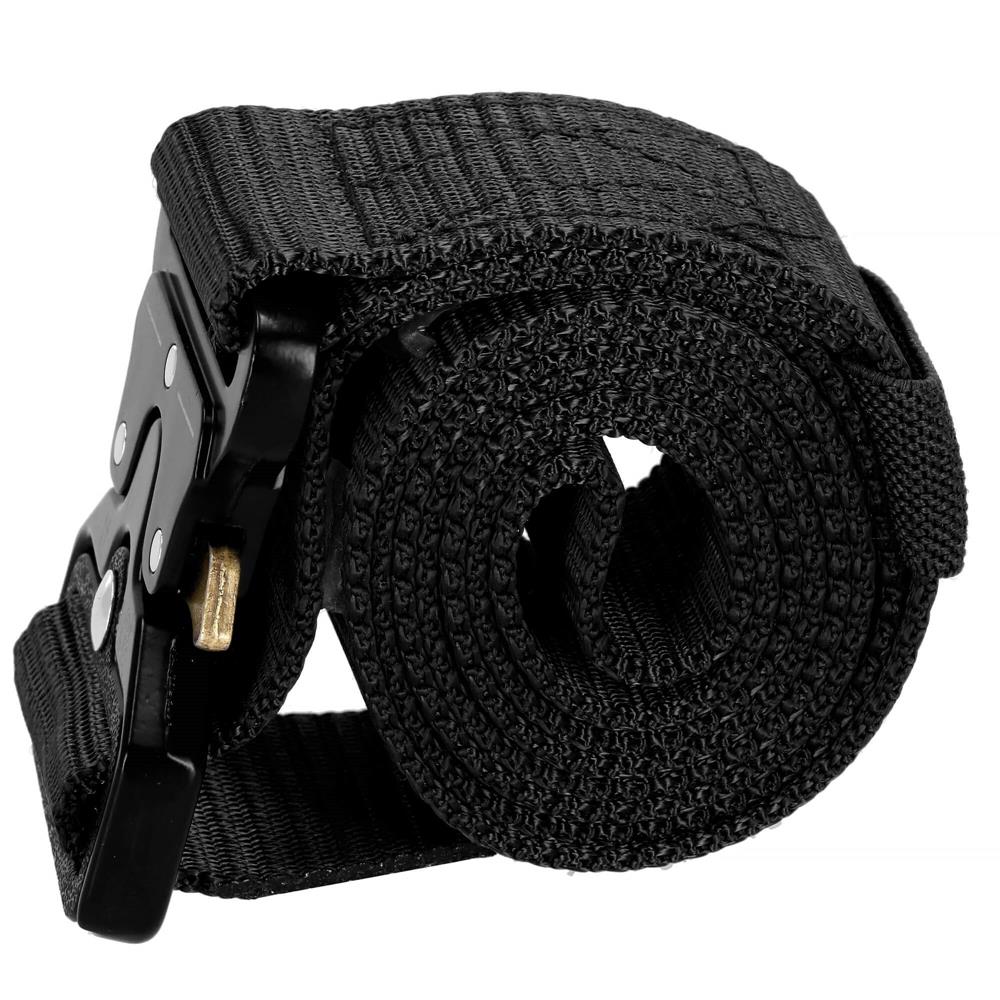 Curea centura Tactical Combat pentru barbati 3.5 x 125 cm, rezistent, negru