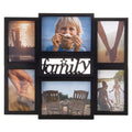 Rama foto de perete, colaj de 6 fotografii, 36x42cm, negru