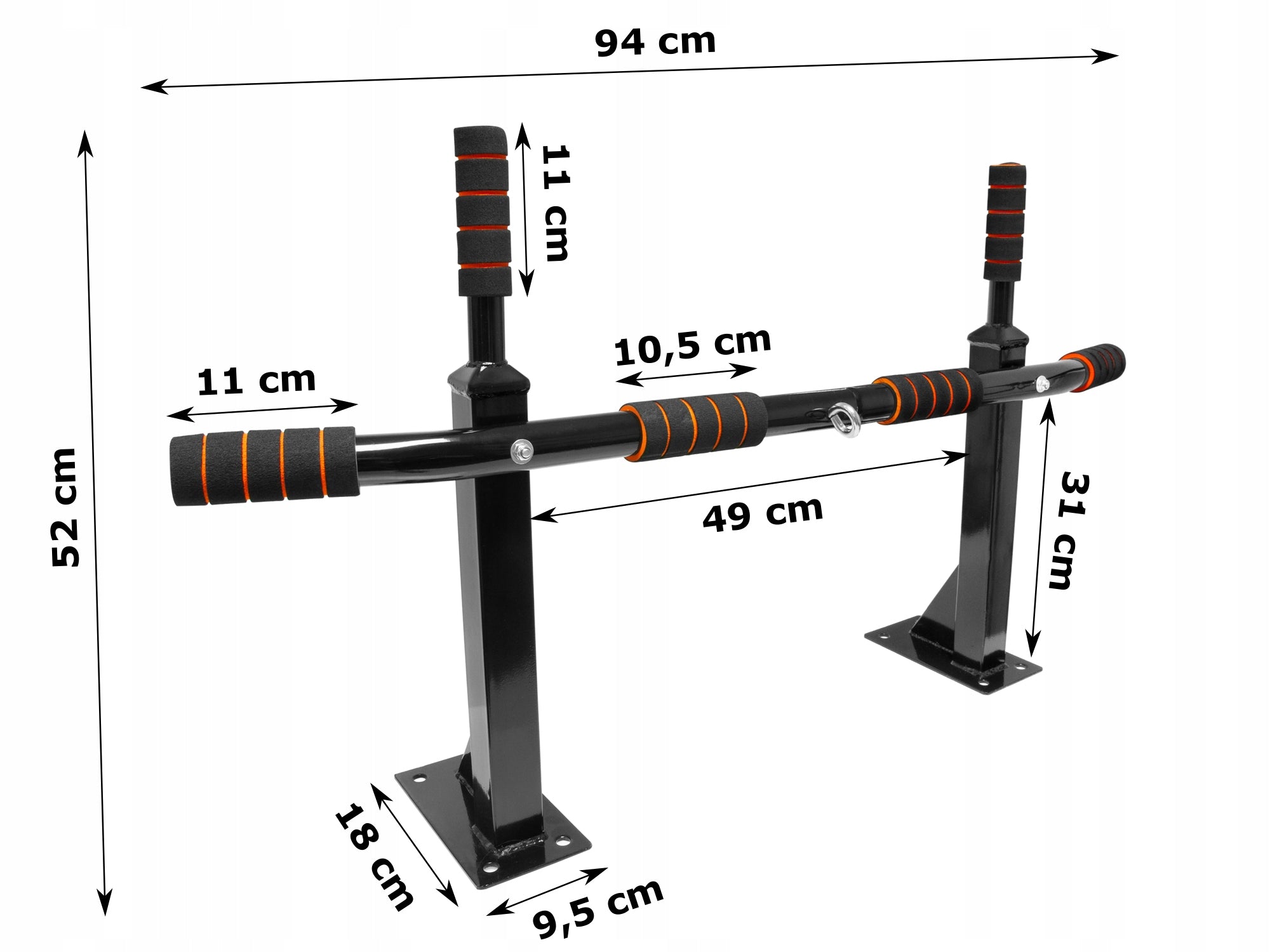 Bara de tractiuni, multifunctionala, pentru perete, cu manere antiderapante, capacitate 250kg