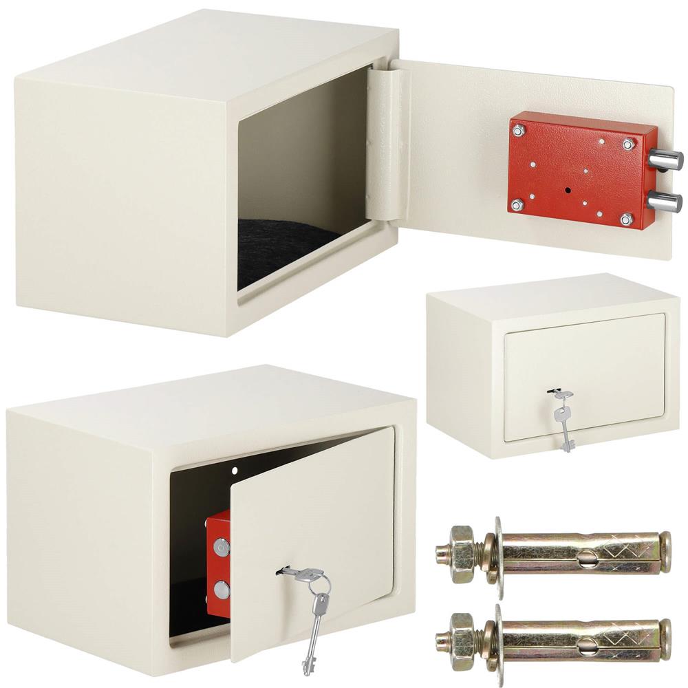 Seif standard cu cheie, 200x310x200 mm, Otel, Bej