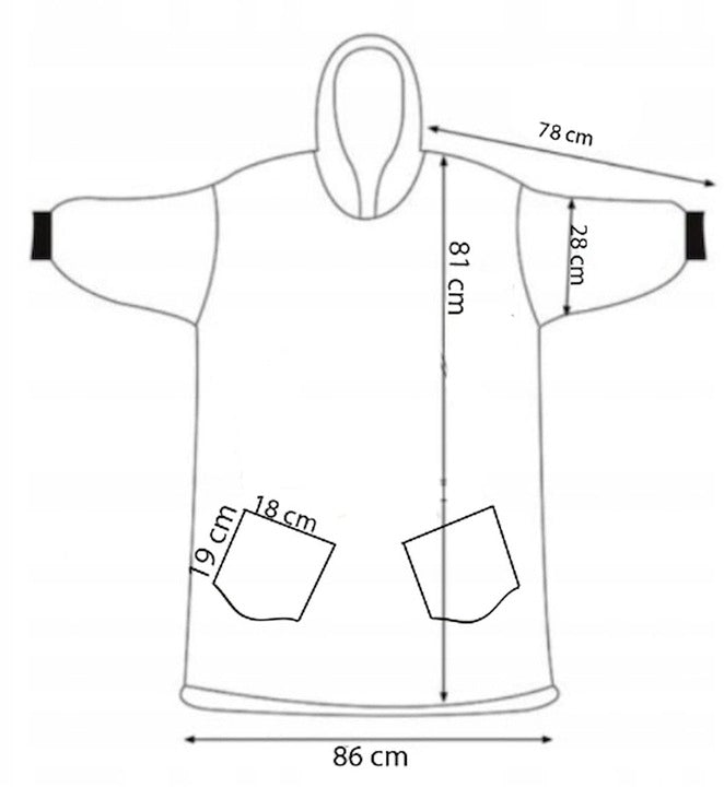 Patura tip hanorac, cu maneci, gluga si buzunare, material plus, marime universala, roz