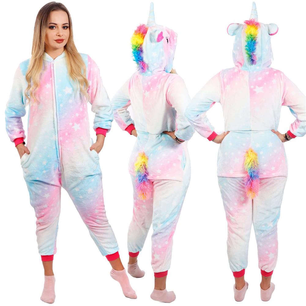 Pijama tip salopeta pentru dama, model unicorn, marime S