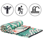 Prosop de plaja cu uscare de rapida, husa de transport, 90x180cm, model floral