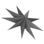 Stea decorativa 3D din hartie, cu 9 colturi, 60cm, argintie