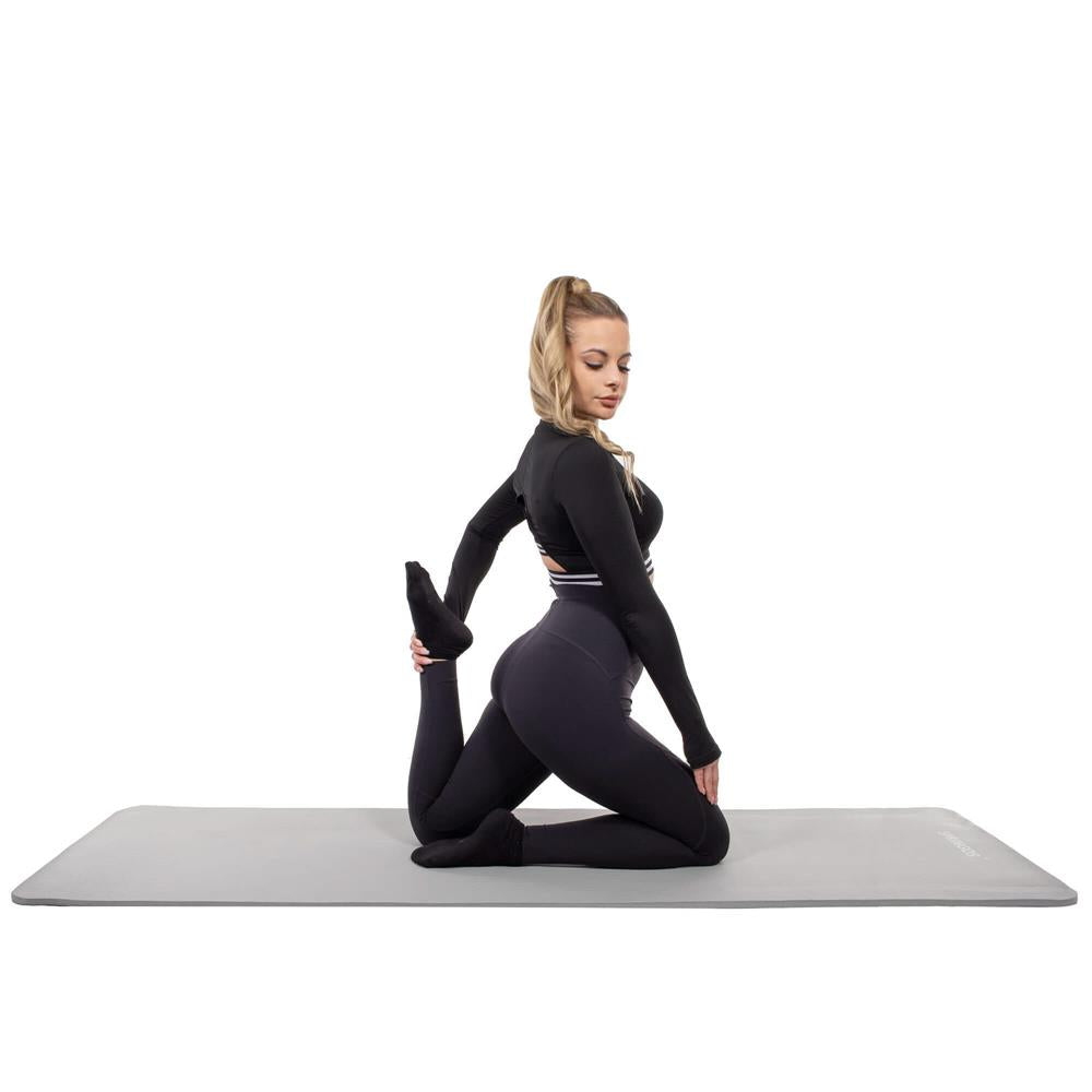 Saltea fitness/yoga/pilates, spuma NBR, 183x61x1.5 cm, gri