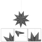 Stea decorativa 3D din hartie, cu 9 colturi, 30cm, argintie