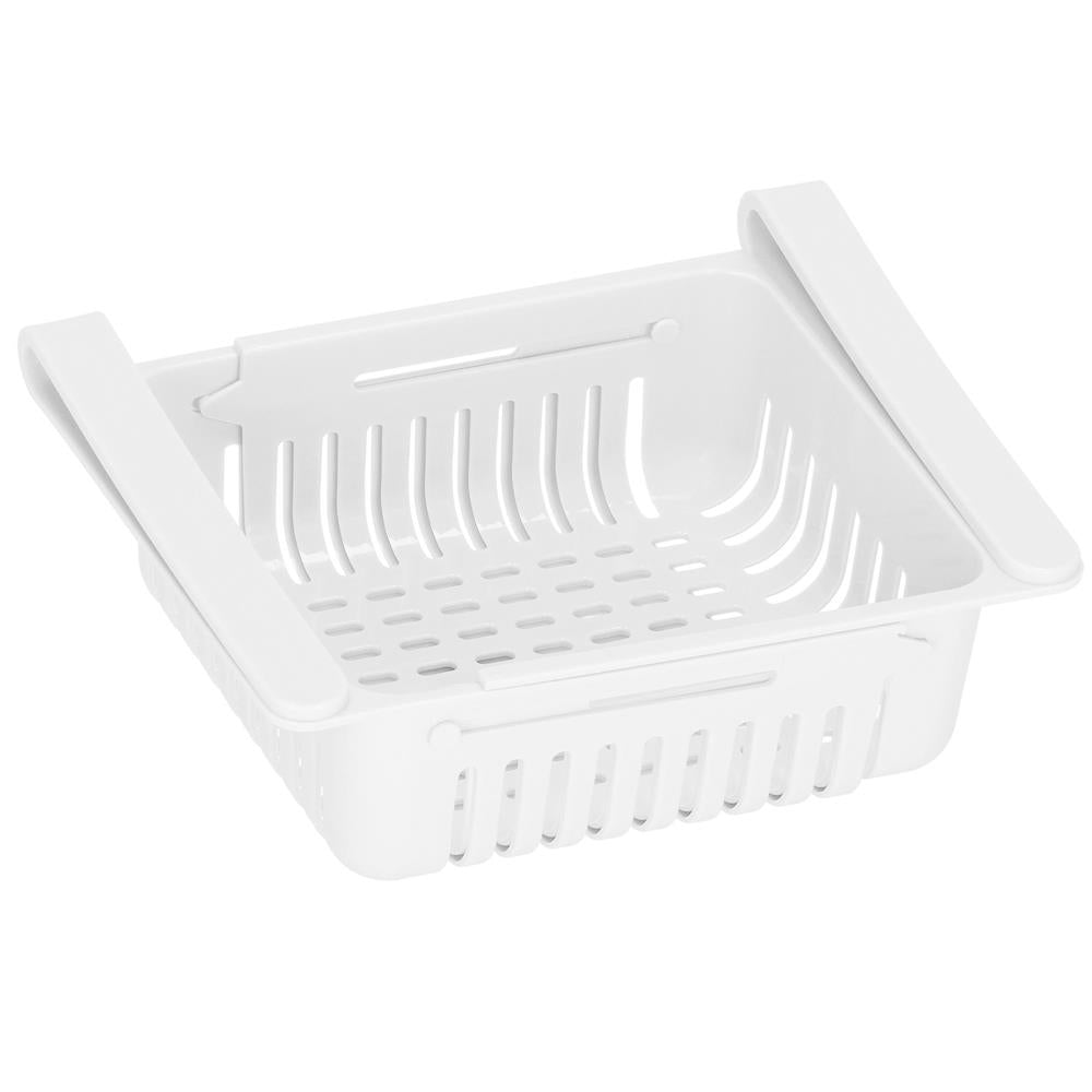 Organizator frigider, model cos extensibil, 16x28.5cm, alb