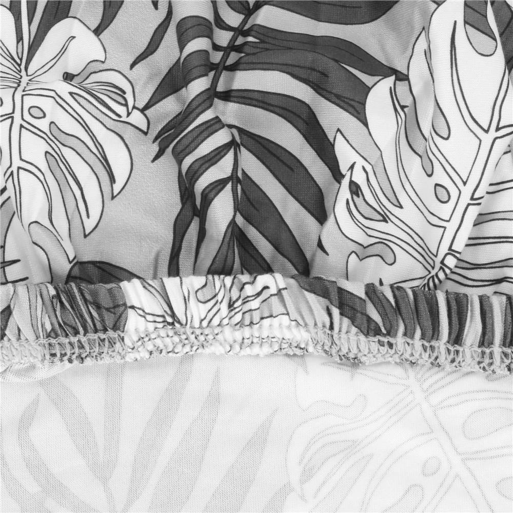 Husa universala pentru scaun, marime universala, poliester si spandex, 38x70cm, gri cu model floral