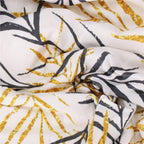 Set 4 huse pentru scaun, marime universala, poliester si spandex, 38x70cm, alb, gri si galben