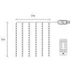 Ghirlanda luminoasa tip perdea 200 LED-uri, 2x2m, pentru interior, alimentare USB, alb