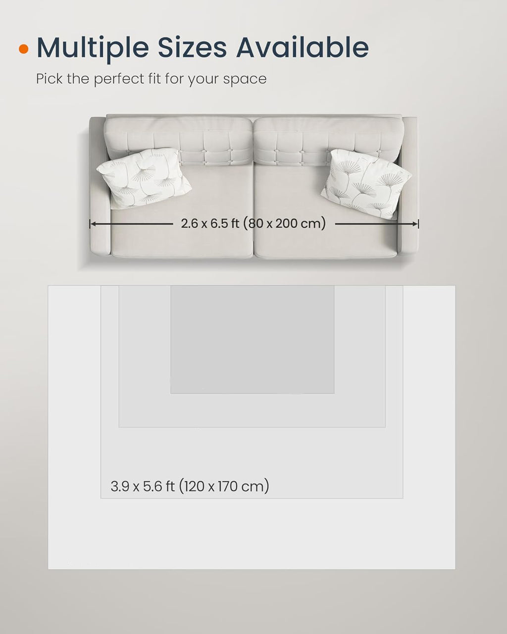 SONGMICS Covor decorativ antiderapant, stil boho, lavabil la masina, 120×170 cm, gri