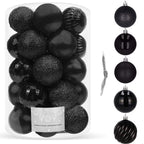 Set globuri de Craciun, 20 bucati, 5 modele, 6cm, negru