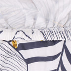 Set 4 huse pentru scaun, marime universala, poliester si spandex, 38x70cm, alb, nuante de bleumarin, galben