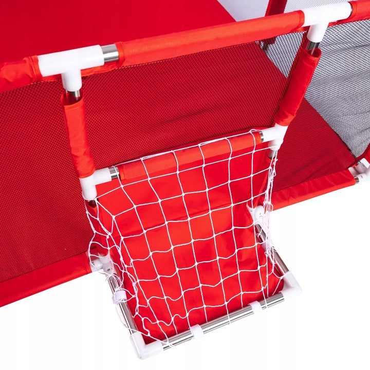 Tarc loc de joaca XXL pentru copii sau bebe, material textil, rosu, 230x122x62cm